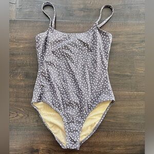Garnet Hill Gray and White Polka for Bathing suit , one piece NWOT